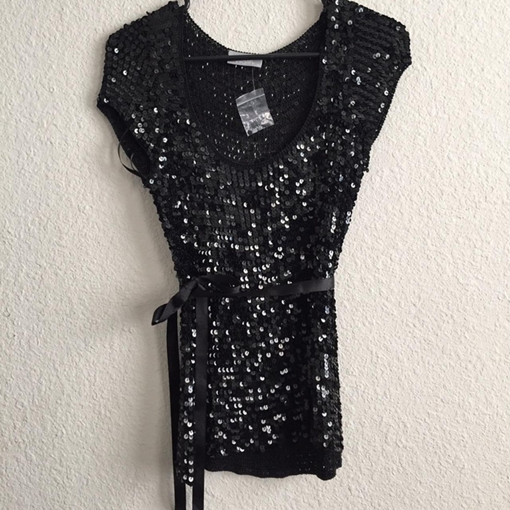 Wallis Vintage Disco Sequins Top